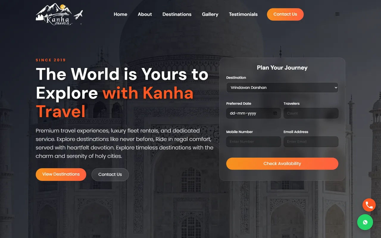 Screenshot of Kanha Travels